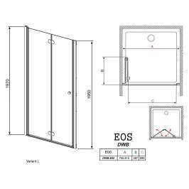 Душевая дверь Radaway EOS DWB 80 L прозрачное стекло